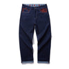 #ZB-8026# Japanese retro casual embroidered straight jeans