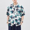 #A129-T206# Retro Hawaiian short-sleeved shirt