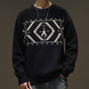 #HZ-0918# Japanese jacquard round neck sweater