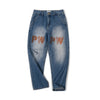 #MD-TW2307017# American retro ripped washed denim straight jeans