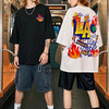 #HS-DT1938# Street hand-painted graffiti hip-hop half-sleeve T-shirt Loose couple top