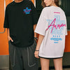 #HS-DT1943# Hip-hop graffiti hand-painted High Street short-sleeved T-shirt Couple outfit Loose plus-size
