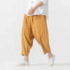 #M-K201# Japanese-style cotton and linen eight-inch pants