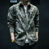 #SJ-BLA825#日系迷彩長袖襯衫