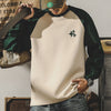 #XBF-W3014# American MiG double-sided cotton stitching embroidered contrasting color sweatshirt