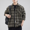 #XL-Z956-ST#日系復古加厚格子外套