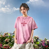 #NT-EK206# American Retro four-leaf Clover Washed T-shirt