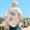 #NT-NU002# Rose embroidery short-sleeved T-shirt, American half-sleeved