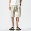 #B277-DK07# Oversized linen capri pants