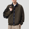 #XL-Z9047-ST# Japanese Style Faux Two-Piece Patchwork Collar Sweatshirt