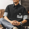 #LX-Z840-ST# American retro sport polo shirt, summer trendy brand color-blocking short-sleeved T-shirt