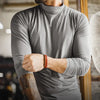 #MD-TH2501123# Semi-high neck fitness elastic Slimming ice Silk long-sleeved base T-shirt