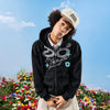 #NT-NU786#WAIKO Hip-hop Letter & Number Zip-Up Hoodie