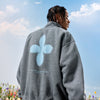 #NT-EK263#WAIKO Color-blocked Four-leaf Clover Hooded Sweatshirt Jacket