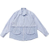 #A018-XP1091# Japanese three-dimensional pocket striped long-sleeved shirt
