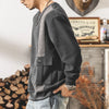 #ML-856-ST#復古提花針織衛衣男
