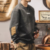 #MKQS-MK8068-ST# Hoodie round-neck patchwork print casual top for men