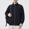 #XL-Z9051-ST# American Retro Stand Collar Double Zipper Sweatshirt