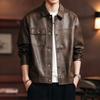 #MS-XZ-JK2513-ST# American-Style Outdoor Biker-Inspired Casual Leather Jacket