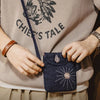 #MD-TW2401483# American Retro embroidered denim Crossbody bag