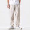 #QT713-K97# Trendy cotton and linen casual trousers