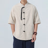 #M-C103# Retro Fabric Button Tang Dynasty Style Wei-Jin Shirt