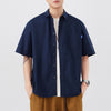 #A129-T215# 日系工裝短袖襯衫 Size:L