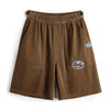 MD-TH2501749# American retro brown embroidery loose shorts