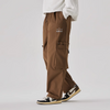 #389-3652# Trendy casual large size workwear straight pants