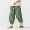 #M-K196# Japanese cotton and linen nine-point pants