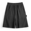 #MD-TH2501294# Gray-black shorts, loose silhouette, straight, breathable, elastic waist, five-point sweatpants