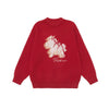 #XZ-WY9356-ST#美式男士紅色小馬圖案毛衣