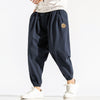 #H01-P55# Trendy cotton and linen cropped pants