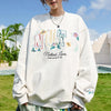 #NT-NU214# Trendy American-style embroidered round-neck hoodie