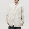 #A125-N680# 日系復古條紋長袖襯衫