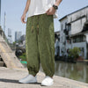 #A011-HK2036# Trendy cotton and linen cropped pants