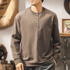 #BG-8086-ST# American retro Henry collar long-sleeved T-shirt Polo shirt for men