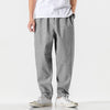 #QT713-K97# Trendy cotton and linen casual trousers