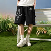 #NT-NU607#WAIKO Trendy Embroidered Four-Pointed Star Shorts