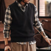 #MS-JT-MY5105-ST# Layered V-neck Knit Vest