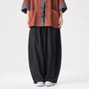 #M-K217# Japanese Retro Wide-Leg Cotton Linen Pants