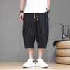 #220-2-AK09# Trendy cotton and linen wide-leg pants