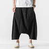 #A221A-K78# Trendy cotton and linen cropped pants