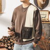#JT-1383-ST# Retro patchwork color-blocking men's hoodie