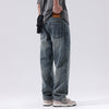 #A129-G7188# Japanese retro casual straight jeans