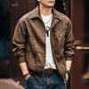 #MS-XZ-JK96-ST# American Vintage-Style Waxed Leather Jacket
