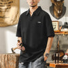 #ML-801-ST# High-end grateful light-burned flower Polo shirt with seagull-neck Trendy short-sleeved T-shirt