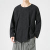 #M-T73# Cotton and Linen base long-sleeved T-shirt