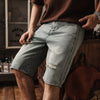 #CX-CX717-ST# American Retro High Street Ripped Denim Shorts
