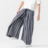 #XZ206-D536# Trendy cotton and linen wide-leg pants